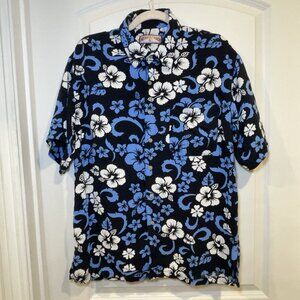Vintage Newport Beach Hawaiian Floral Print Single Stitch Button Down Shirt XL